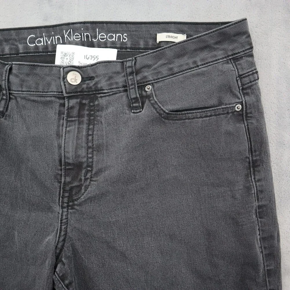 Calvin Klein Jeans Pants Mens 31 Black Mid Rise Flat Front Straight Leg Bottoms